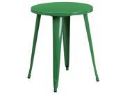 24 Round Green Metal Indoor Outdoor Table