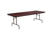 36 x 96 Rectangular High Pressure Mahogany Laminate Folding Banquet Table