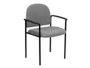 Flash Furniture Gray Fabric Comfortable Stackable Steel Side Chair with Arms [BT 516 1 GY GG]