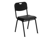 Flash Furniture HERCULES Series 880 lb. Capacity Black Plastic Stack Chair with Black Powder Coated Frame [RUT GK01 BK GG]