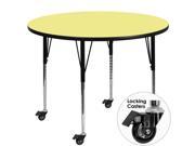 Flash Furniture Activity Table XU A42 RND YEL T A CAS GG