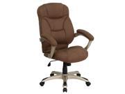 Flash Furniture High Back Brown Microfiber Upholstered Contemporary Office Chair [GO 725 BN GG]