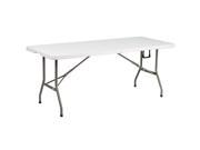 30 W x 72 L Bi Fold Granite White Plastic Folding Table