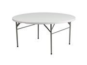 60 Round Bi Fold Granite White Plastic Folding Table