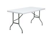 30 W x 60 L Granite White Plastic Folding Table