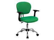 Flash Furniture Mid Back Bright Green Mesh Task Chair with Arms and Chrome Base [H 2376 F BRGRN ARMS GG]