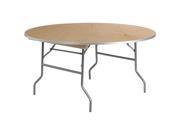 60 Round HEAVY DUTY Birchwood Folding Banquet Table with METAL Edges