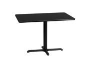 30 x 42 Rectangular Black Laminate Table Top with 22 x 30 Table Height Base