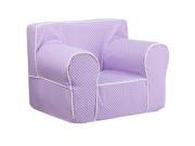 Oversized Lavender Dot Kids Chair with White Piping