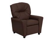 Flash Furniture Contemporary Brown Leather Kids Recliner with Cup Holder