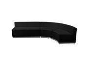 Flash Furniture HERCULES Alon Series Black Leather Reception Configuration 3 Pieces [ZB 803 750 SET BK GG]