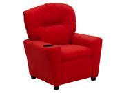 Flash Furniture Contemporary Red Microfiber Kids Recliner with Cup Holder [BT 7950 KID MIC RED GG]
