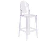 Ghost Barstool in Transparent Crystal with Oval Back