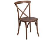 HERCULES Series Stackable Pecan Wood Cross Back Chair