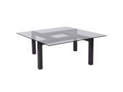 Overton Collection Glass Coffee Table with Black Wood Grain Finish Legs Overton Collection Glass Coffee Table with Black Wood Grain Finish Legs