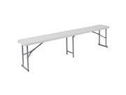 Flash Furniture 10.25''W x 71''L Bi-Fold Granite White Plastic Bench with Carrying Handle