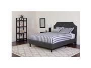 Flash Furniture Brighton Tufted Upholstered King Size Platform Bed in Dark Gray Fabric