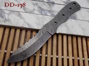 8.5 Long hand forged Twist pattern full tang Damascus steel hunting Knife blank blade with 4 cutting edge 4 holes for scale