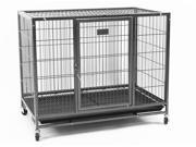 New 37 Homey Pet Open Top Heavy Duty Dog Pet Cage Kennel w Tray Floor Grid and Casters 37 Plastic Grid