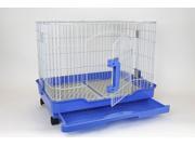 25 Homey Pet Dog Cage w Casters Floor Grid and Pull Out Tray in Blue