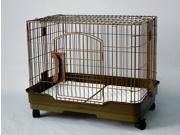 25 Homey Pet Dog Cage w Casters Floor Grid and Pull Out Tray in Coffee