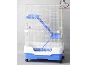 Homey Pet 3 Tiers Chinchilla Hamster Rat Ferret Cage with Sleeping Platform Pull out tray Urine Guard and Lockable Casters L26 x W17 x H38 3 Tiers Blue