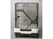 Homey Pet 3 Tiers Chinchilla Hamster Rat Ferret Cage with Sleeping Platform Pull out tray Urine Guard and Lockable Casters L26 x W17 x H38 3 Tiers Browm
