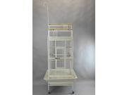 Homey Pet 55 Luxury White Parrot Cage with Rooftop Display Stand 25 By 23 By 55
