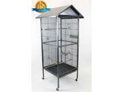 Homey Pet 65 House Shape Bird Cockatoo Macaw Cage with Roof Casters Feed Door Perch Metal Tray. Size 23 ½ W x 23 ½ L x 54 ¼ H . Item ID PR 1610 B