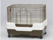 Homey Pet 1 Tier Chinchilla Hamster Rat Ferret Cage with Sleeping Platform Pull out tray Urine Guard and Lockable Casters L26 x W17 x H21 1 Tier Brown