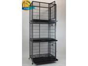 New 3 Tiers 37 Homey Pet Open Top Heavy Duty Dog Pet Cage Kennel w Tray Floor Grid and Casters