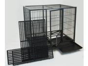 Homey Pet-49" Extra Large Heavy Duty Metal Dog Cage w/ Plastic Floor Grid, Casters, Pull Out Tray and Feeding Door