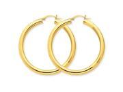 14k Yellow Gold Polished 4mm Lightweight Round Hoop Earrings
