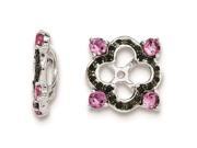 Sterling Silver Created Pink Sapphire Black Sapphire Earring Jacket