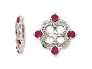 Sterling Silver 0.014 ct. Diamond Created Ruby Earring Jacket