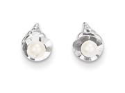 14k White Gold Freshwater Cultured Pearl Post Earrings