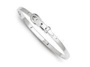 Sterling Silver Buckle Design Hinged Bangle