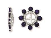 Sterling Silver 0.022 ct. Diamond Created Sapphire Earring Jacket