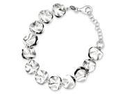 Sterling Silver Rhodium Plated 7in Polished Fancy w 1in ext. Bracelet