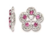 Sterling Silver 0.029 ct. Diamond Created Pink Sapphire Earring Jacket