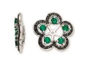 Sterling Silver Created Emerald Black Sapphire Earring Jacket