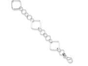 Sterling Silver 7in Fancy Square Link Bracelet