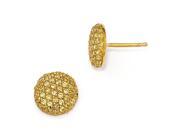 Cheryl M Sterling Silver Gold plated Yellow CZ Post Earrings