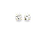 14k Yellow Gold 8mm Round CZ Post Earrings