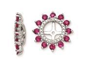Sterling Silver 0.022 ct. Diamond Created Ruby Earring Jacket