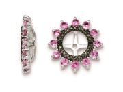 Sterling Silver Created Pink Sapphire Black Sapphire Earring Jacket