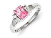 Sterling Silver Pink White CZ Ring