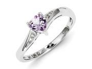 Sterling Silver Pink Amethyst Diamond Ring