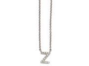 Cheryl M Sterling Silver CZ Letter Z 18in. Necklace