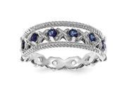 Sterling Silver Stackable Expressions Created Blue White Sapphire Flip Ring